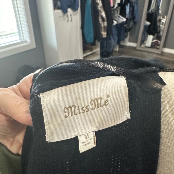 Miss Me Long Cardigan Medium Aztec Aspen Lodge Tribal Open Front Fringe Western - Picture 6 of 8